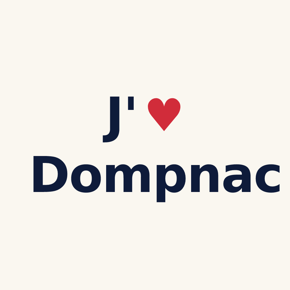 Tasse personnalisée Dompnac — design « J'aime Dompnac » imprimé sur la tasse