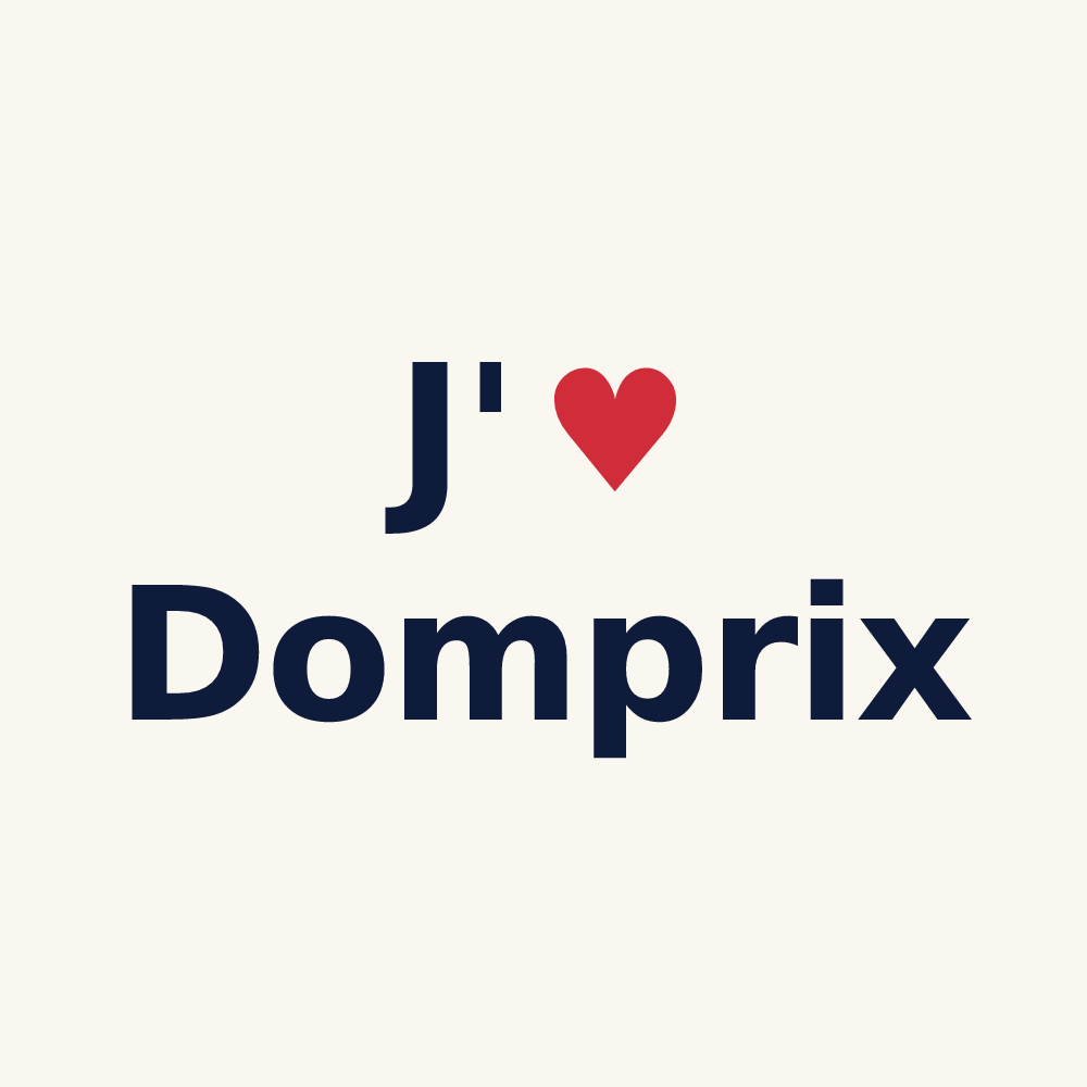 Tasse personnalisée Domprix — design J'aime Domprix
