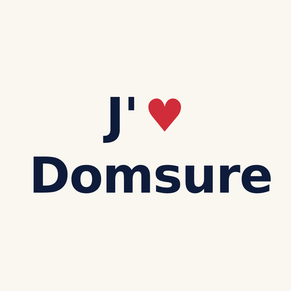Tasse personnalisée Domsure — design J'aime Domsure