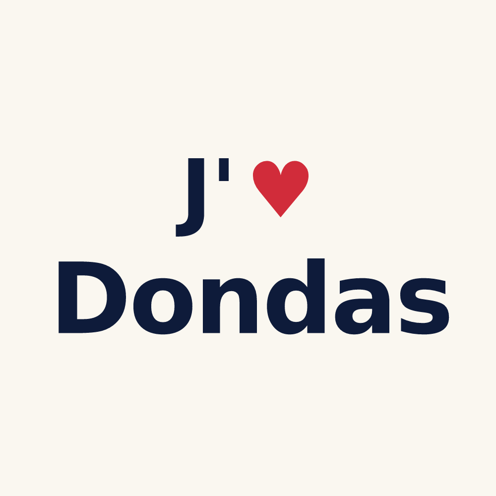 Tasse personnalisée Dondas — design J'aime Dondas