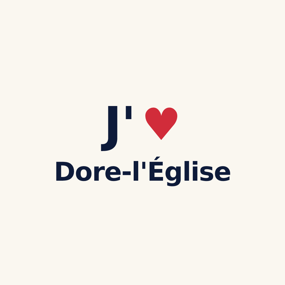 Tasse personnalisée Dore-l'Église — design J'aime Dore-l'Église