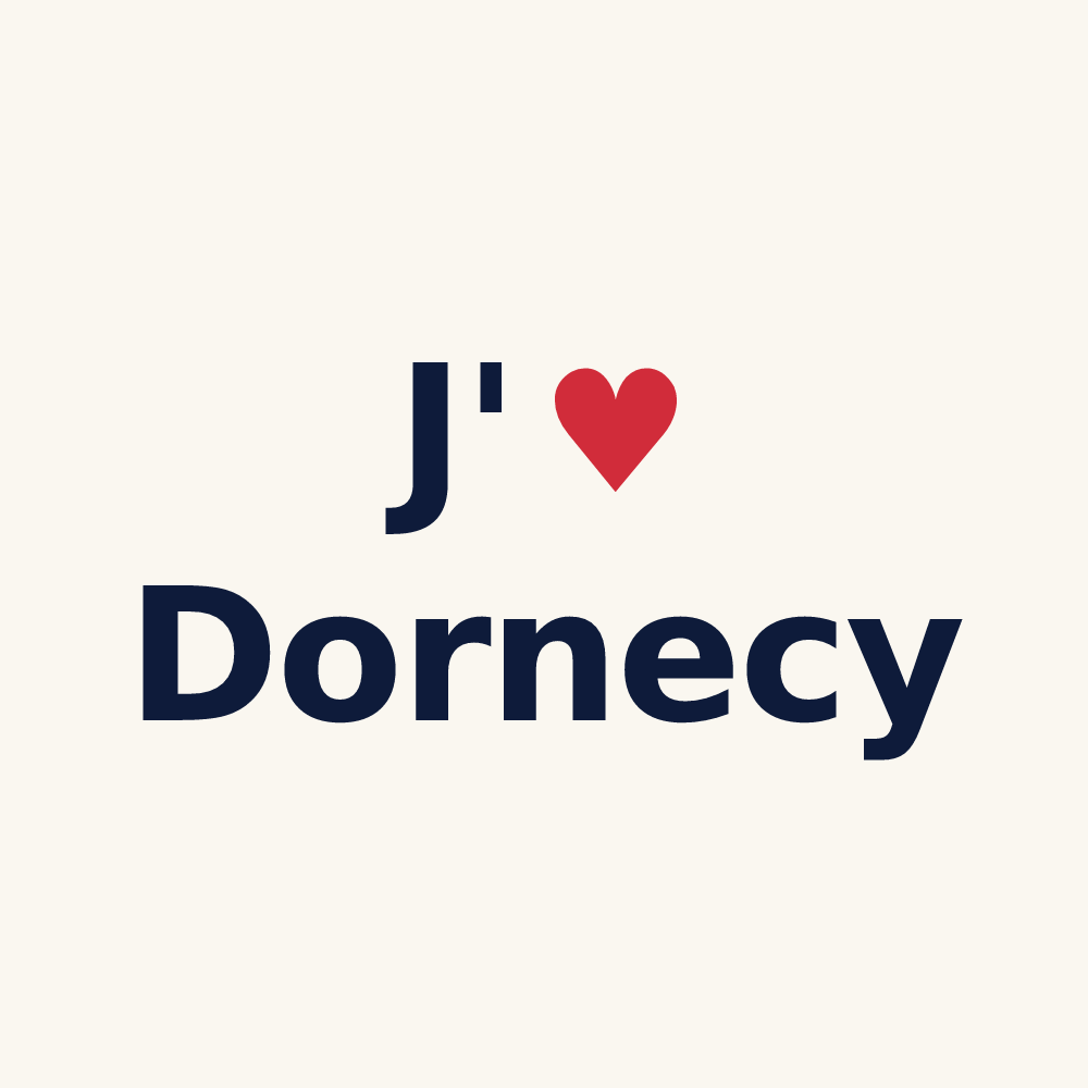 Tasse personnalisée Dornecy — design J'aime Dornecy