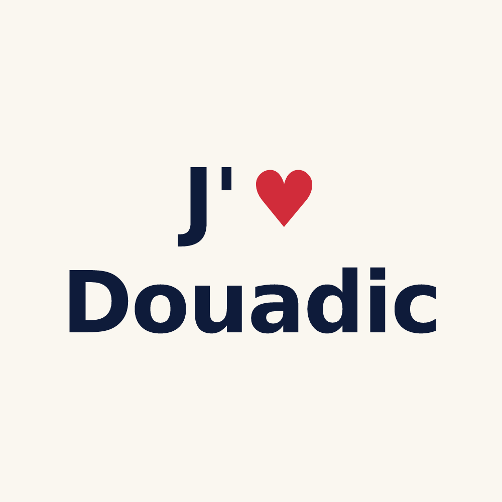 Tasse personnalisée Douadic — design J'aime Douadic