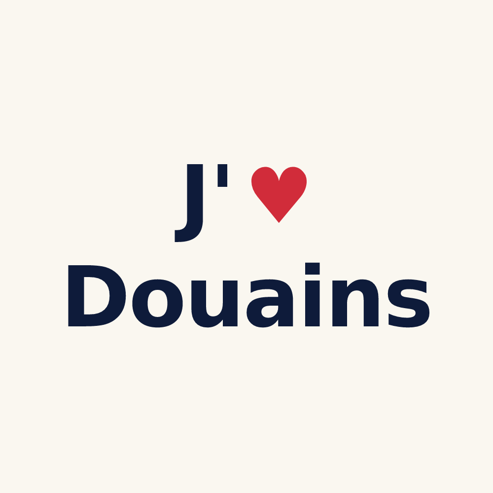 Tasse personnalisée Douains — design J'aime Douains