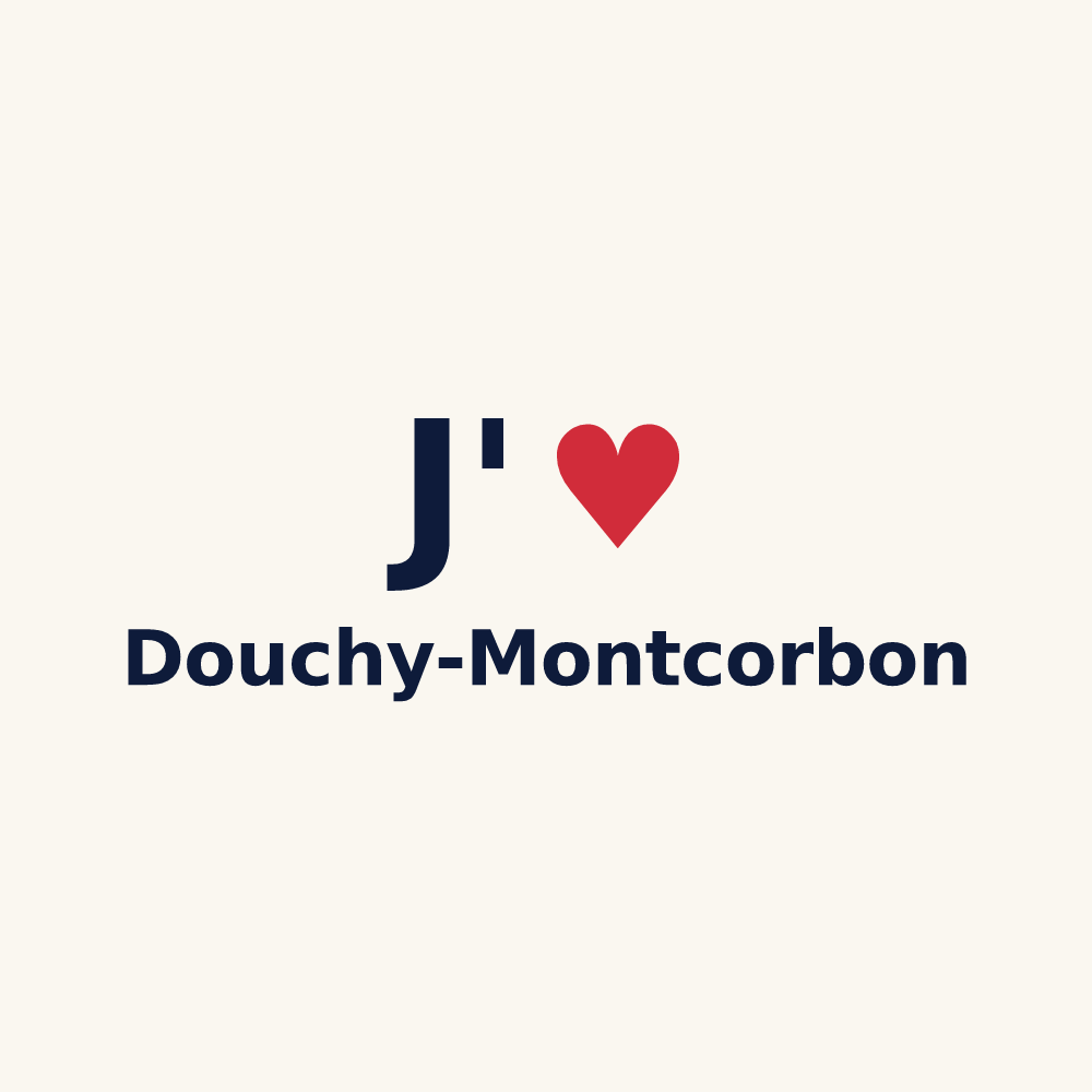 Tasse personnalisée Douchy-Montcorbon — design J'aime Douchy-Montcorbon