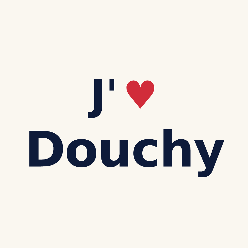 Tasse personnalisée Douchy — design J'aime Douchy