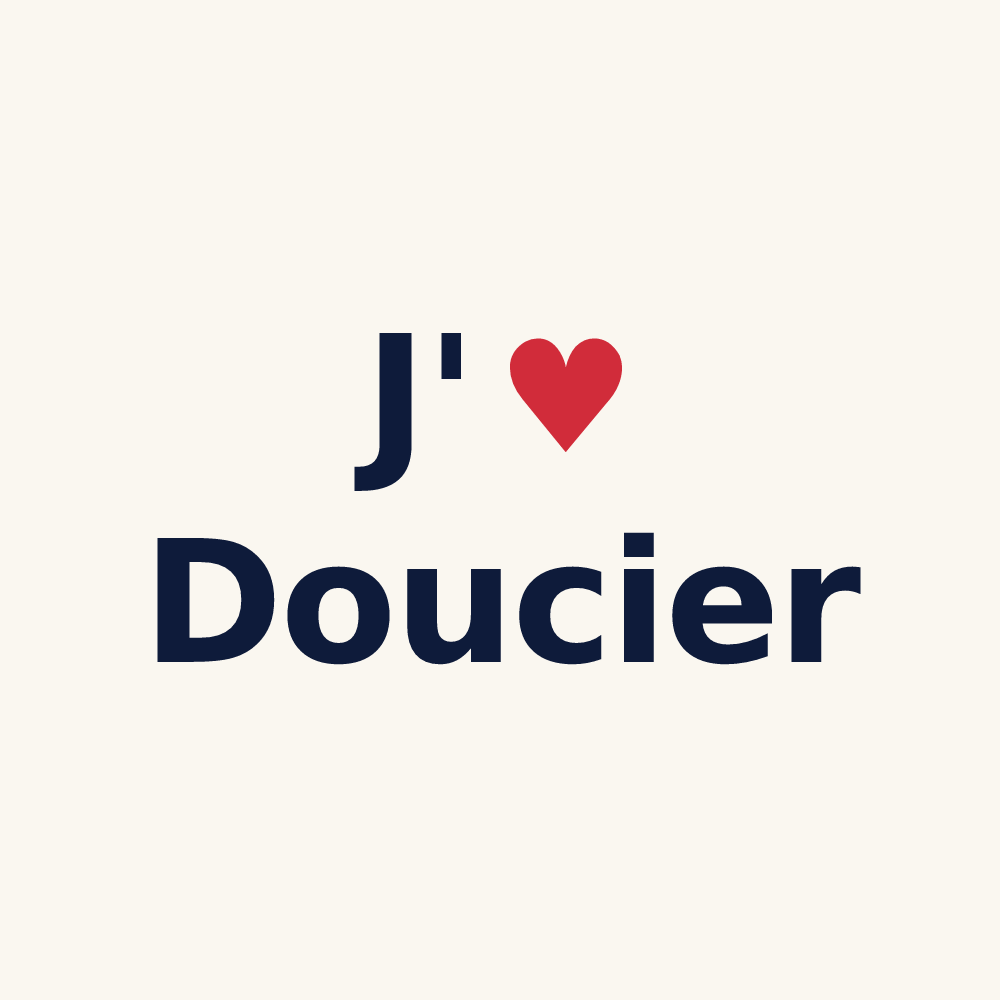 Tasse personnalisée Doucier — design J'aime Doucier