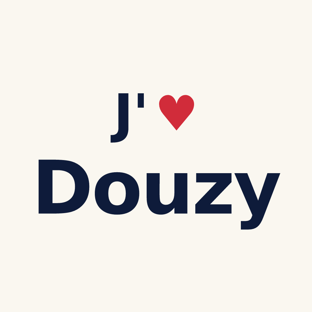 Tasse personnalisée Douzy — design « J'aime Douzy » imprimé sur la tasse