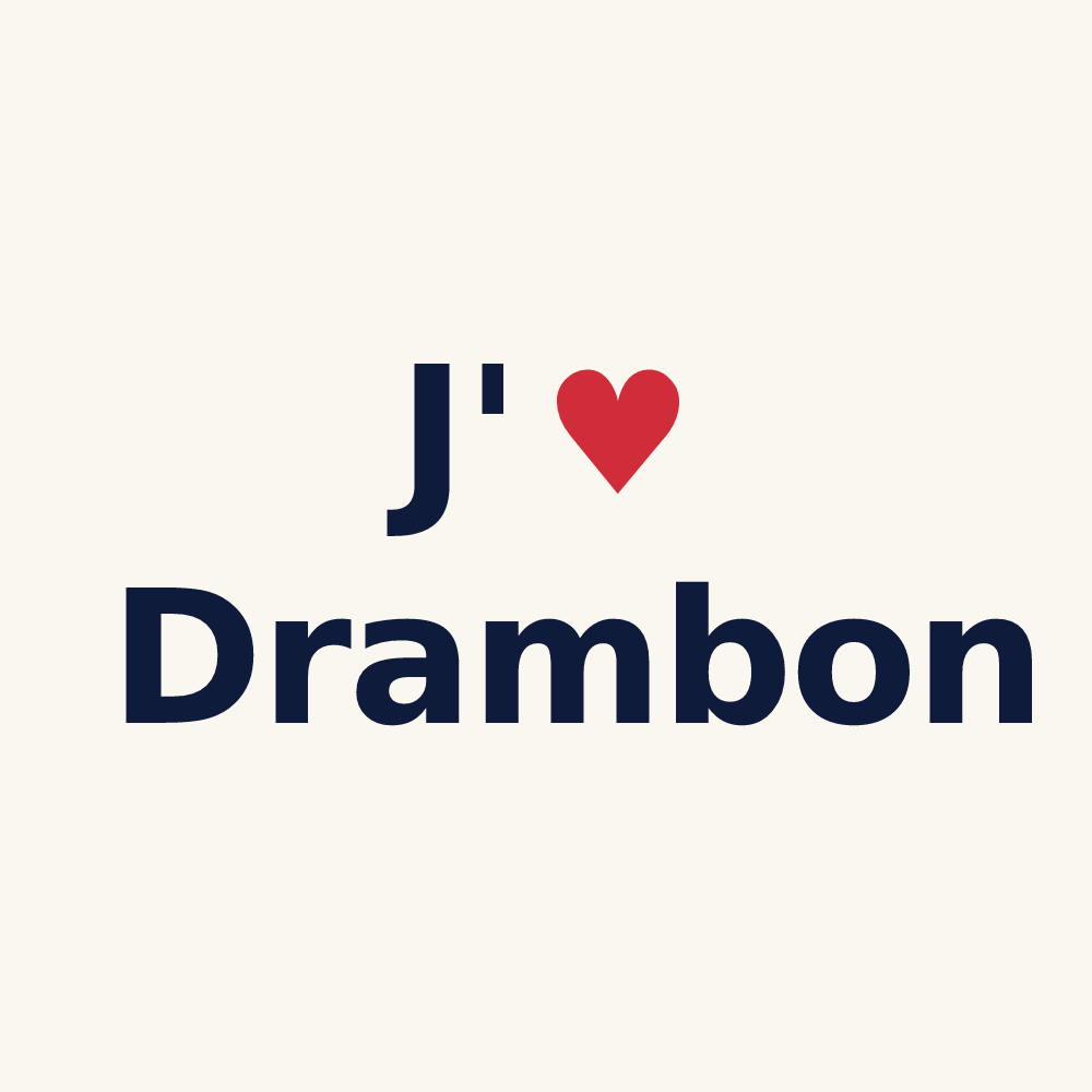 Tasse personnalisée Drambon — design J'aime Drambon