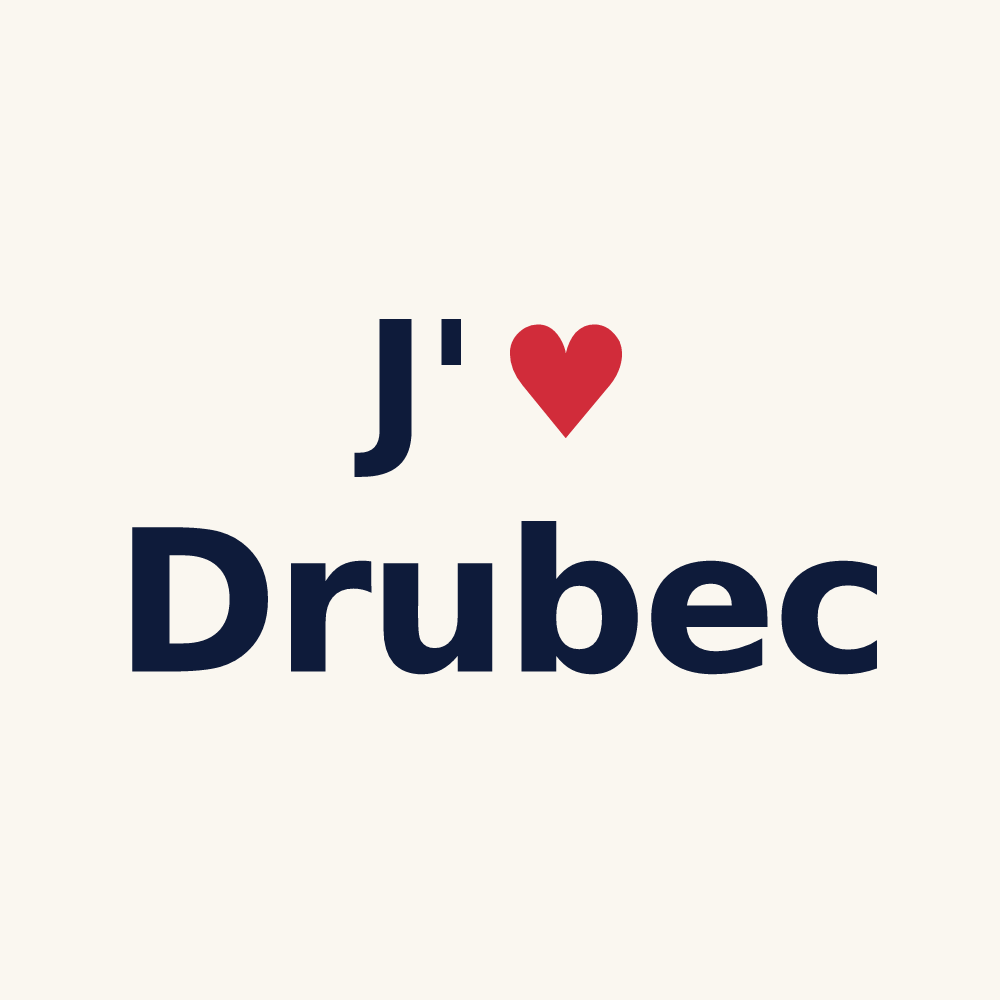Tasse personnalisée Drubec — design J'aime Drubec