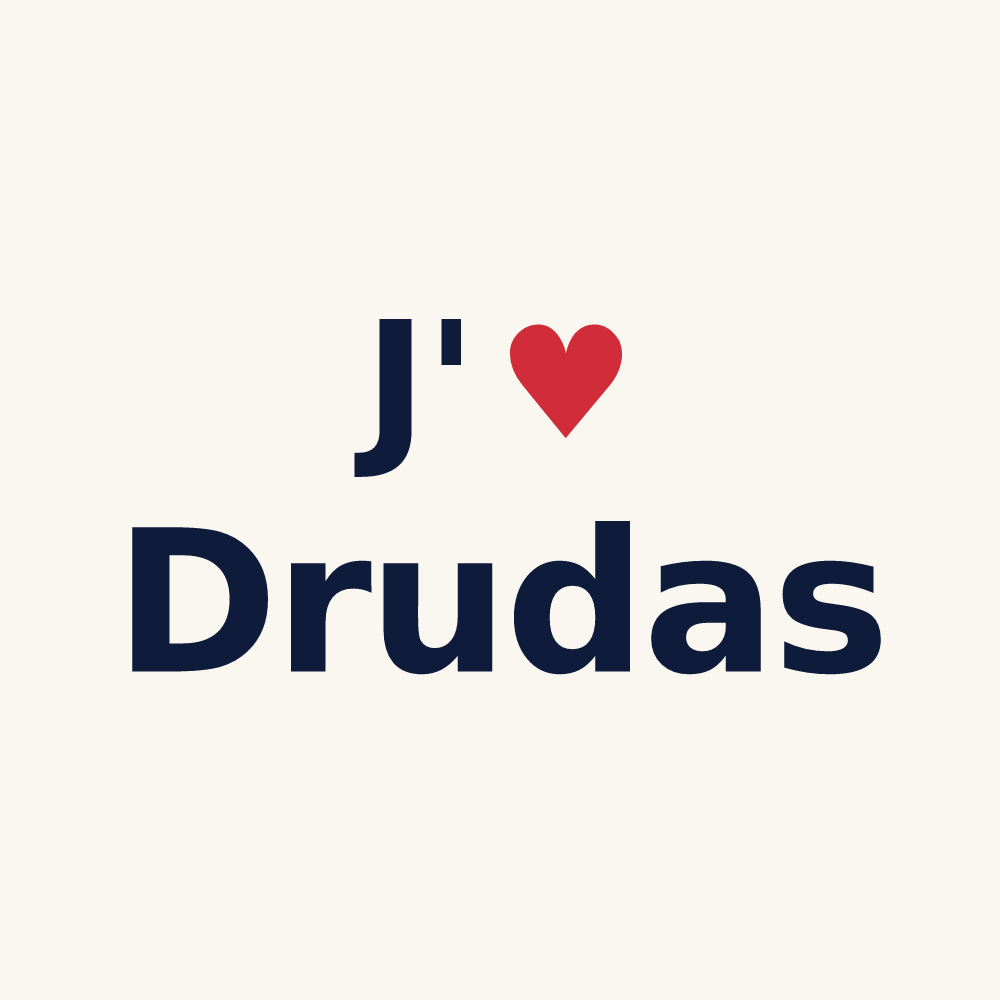 Tasse personnalisée Drudas — design J'aime Drudas