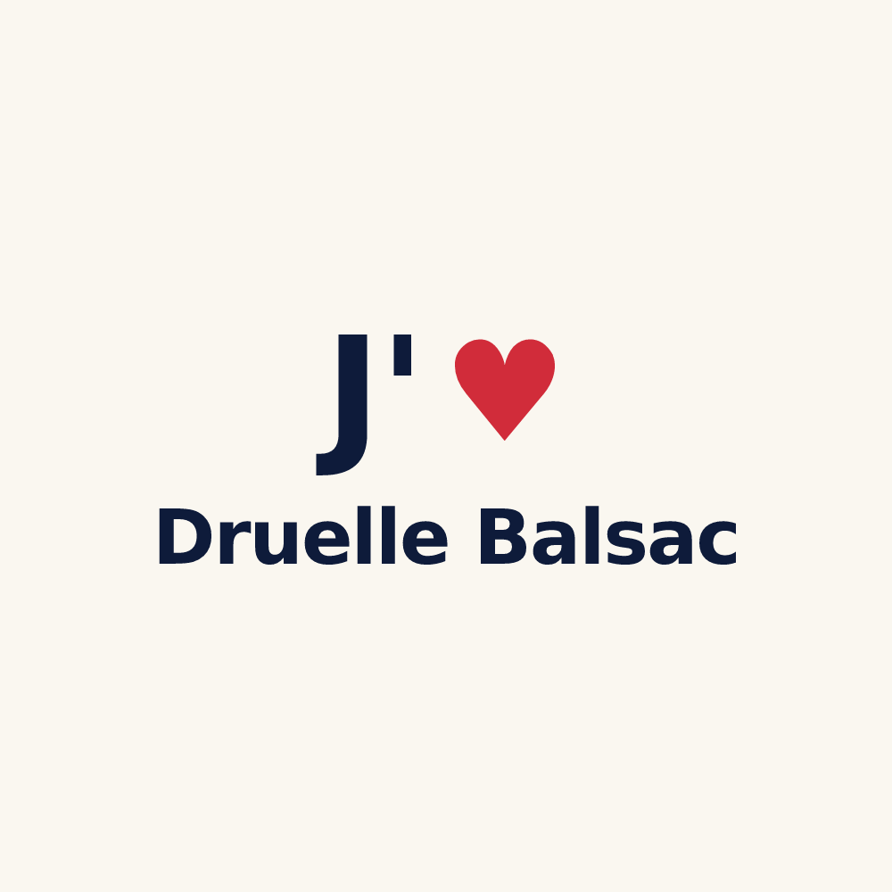 Tasse personnalisée Druelle Balsac — design J'aime Druelle Balsac