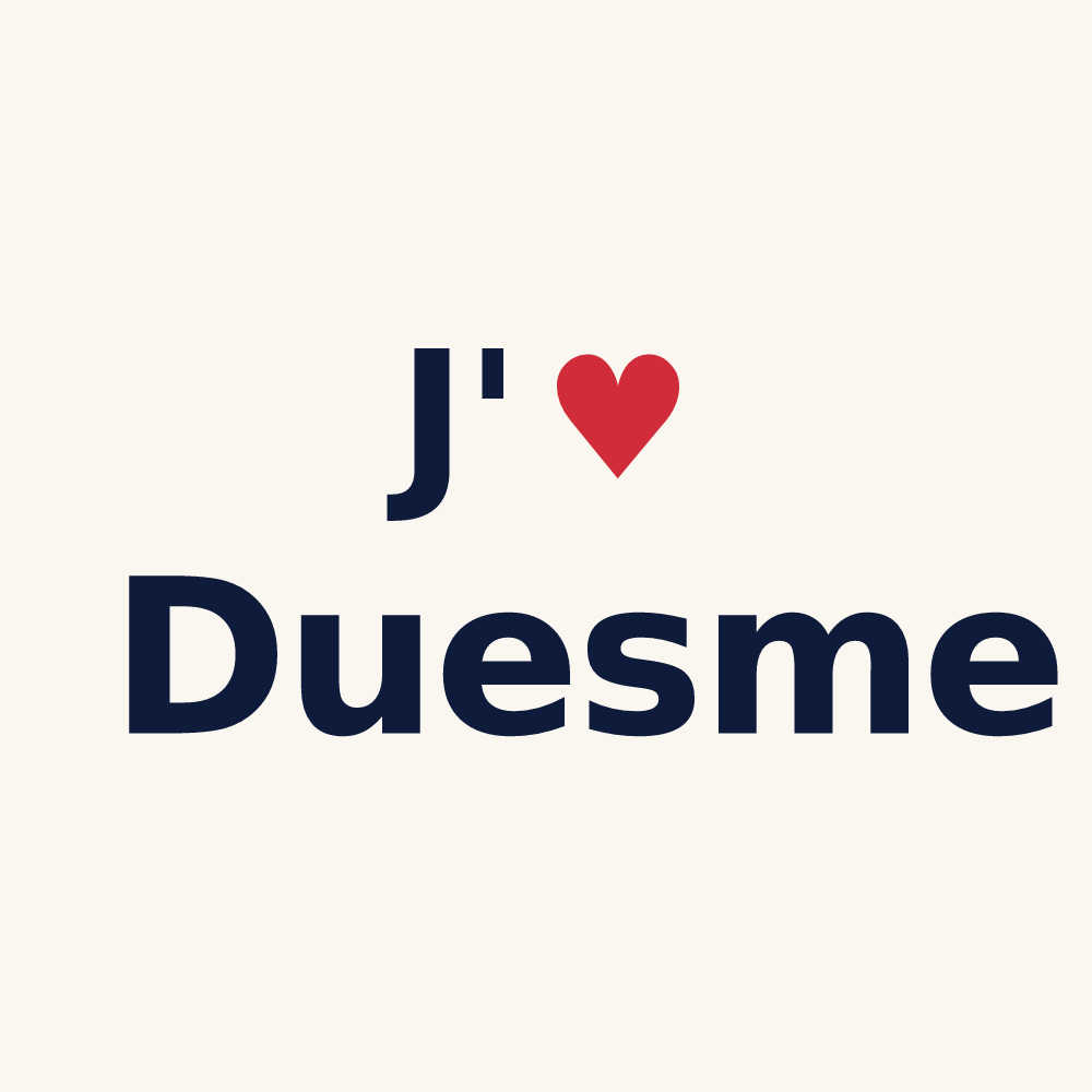 Tasse personnalisée Duesme — design J'aime Duesme