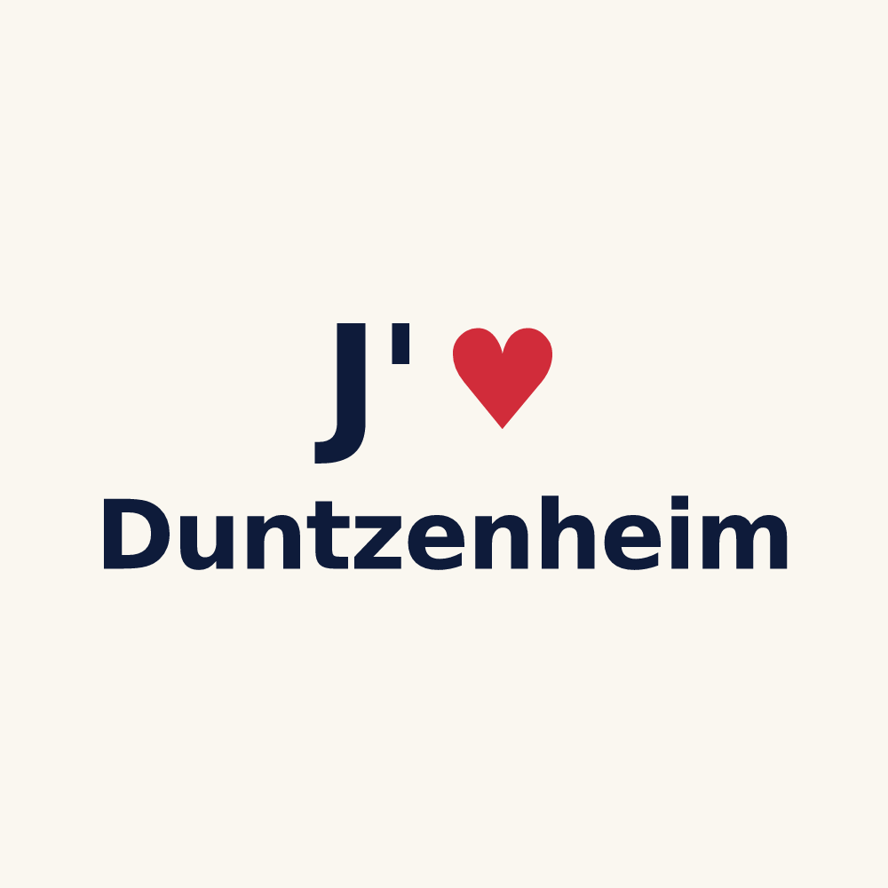 Tasse personnalisée Duntzenheim — design « J'aime Duntzenheim » imprimé sur la tasse