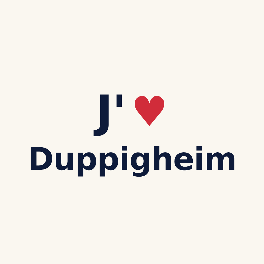 Tasse personnalisée Duppigheim — design « J'aime Duppigheim » imprimé sur la tasse