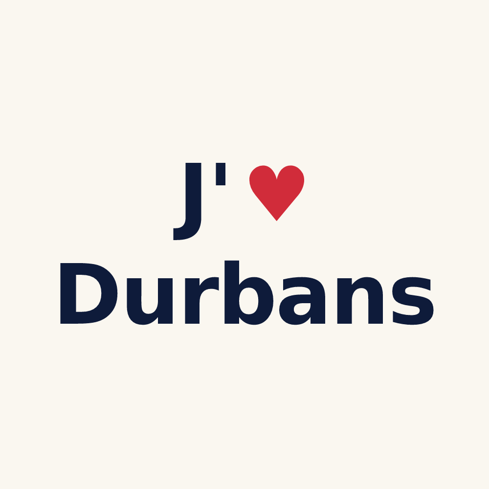 Tasse personnalisée Durbans — design J'aime Durbans
