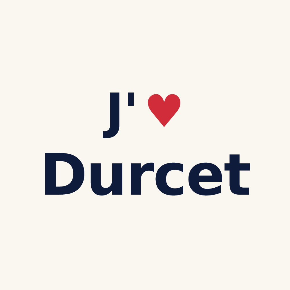 Tasse personnalisée Durcet — design J'aime Durcet
