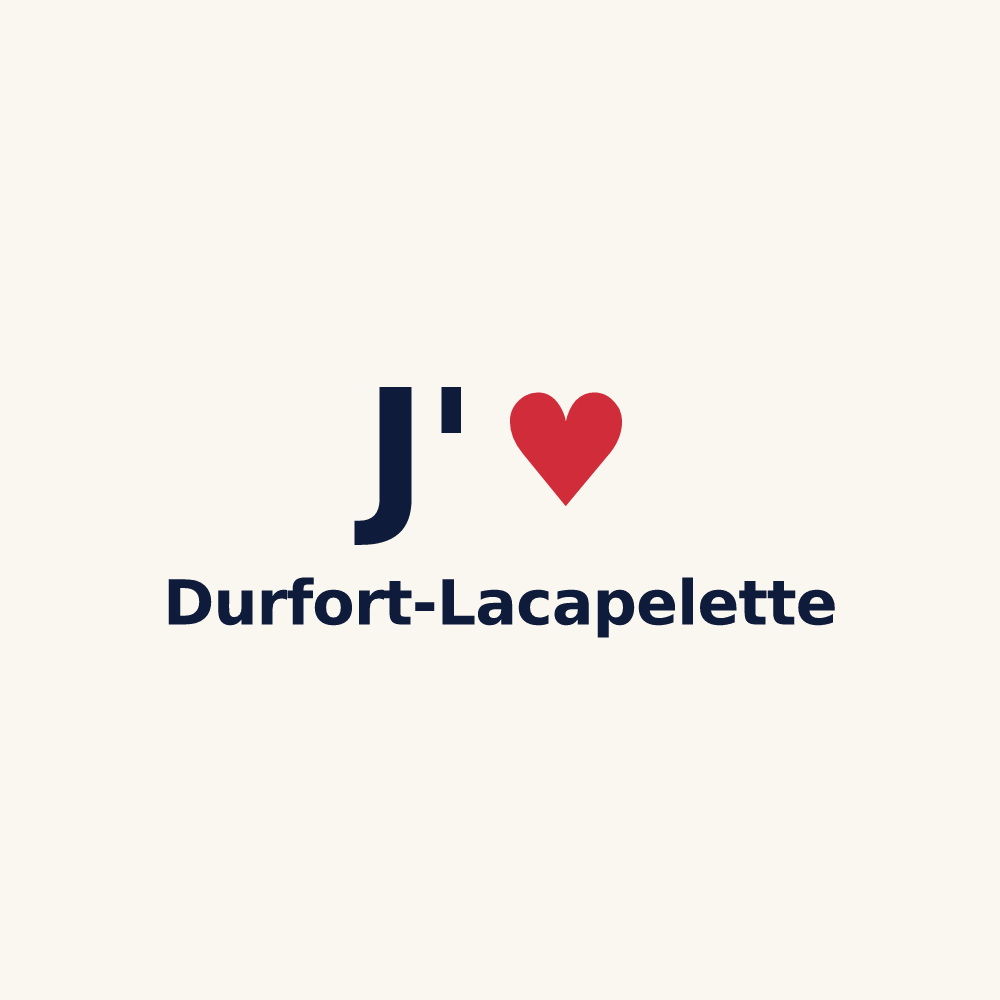 Tasse personnalisée Durfort-Lacapelette — design J'aime Durfort-Lacapelette