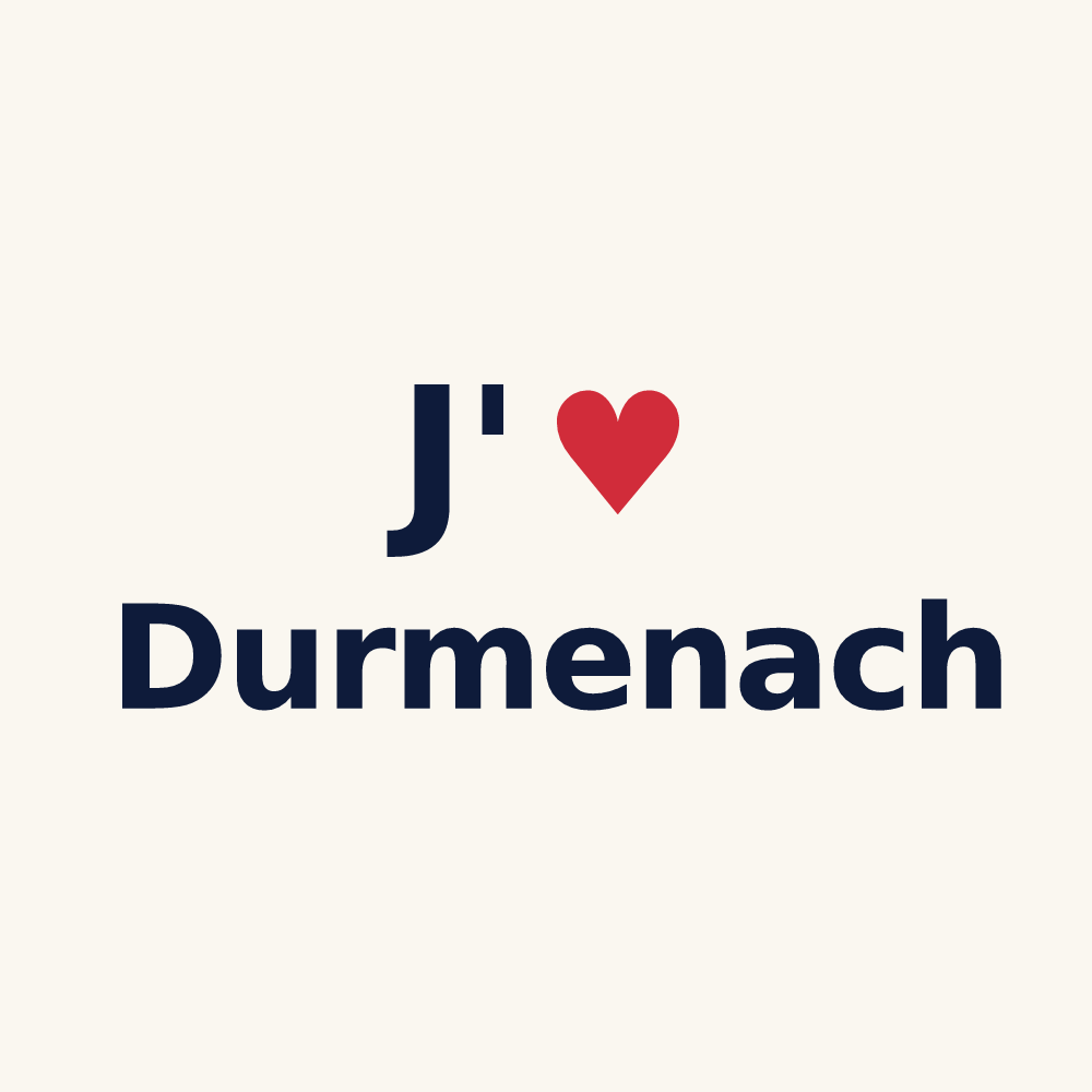 Tasse personnalisée Durmenach — design « J'aime Durmenach » imprimé sur la tasse