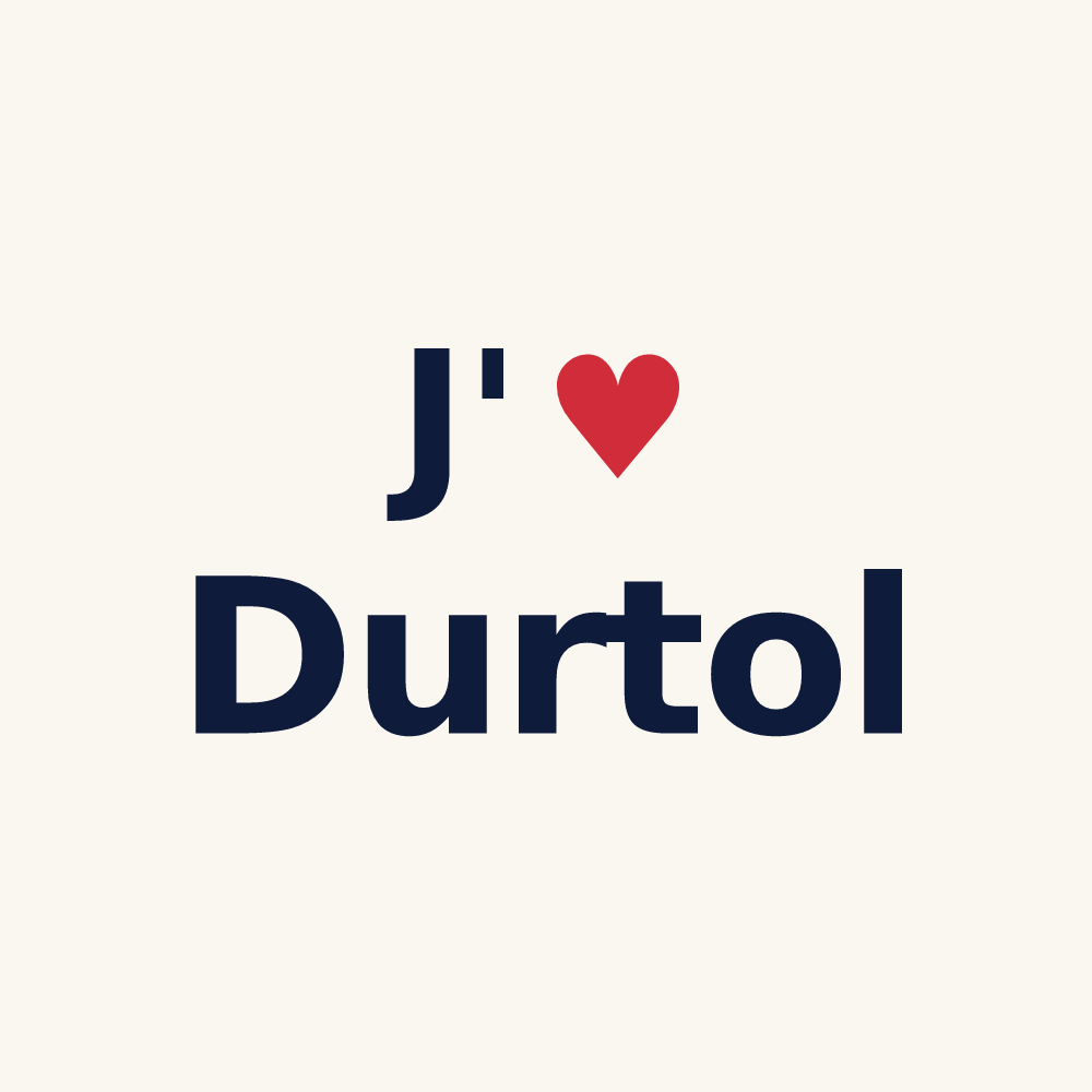 Tasse personnalisée Durtol — design J'aime Durtol