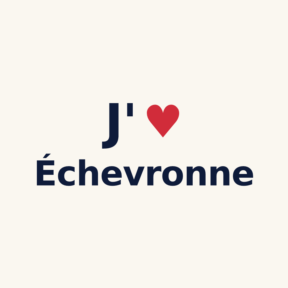 Tasse personnalisée Échevronne — design J'aime Échevronne