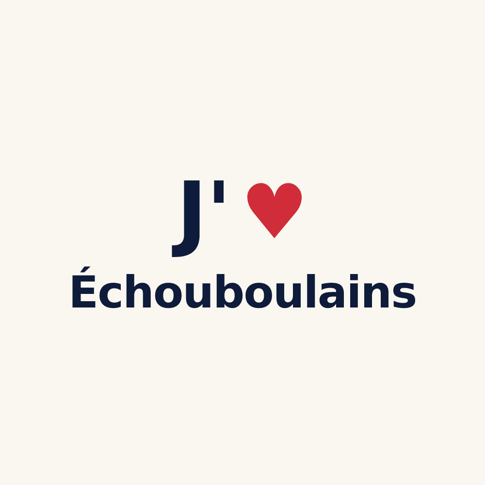 Tasse personnalisée Échouboulains — design « J'aime Échouboulains » imprimé sur la tasse