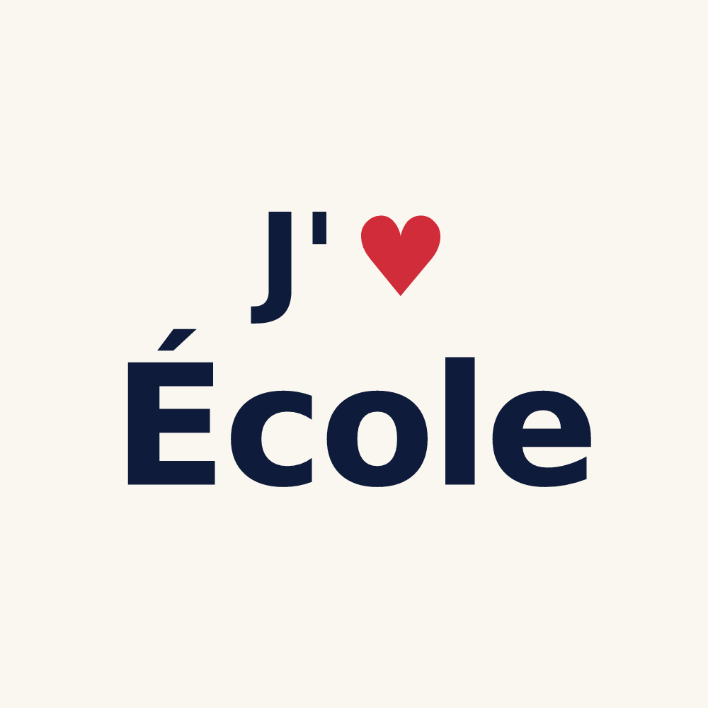 Tasse personnalisée École — design « J'aime École » imprimé sur la tasse