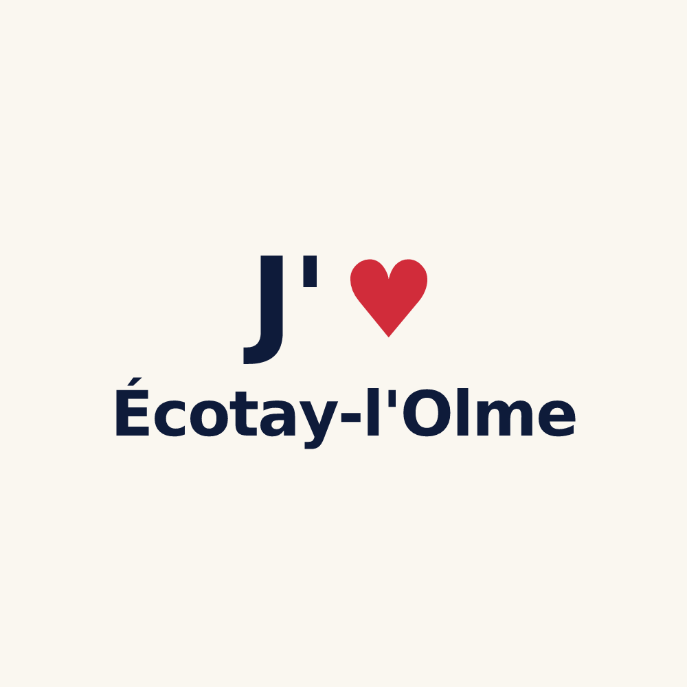 Tasse personnalisée Écotay-l'Olme — design « J'aime Écotay-l'Olme » imprimé sur la tasse
