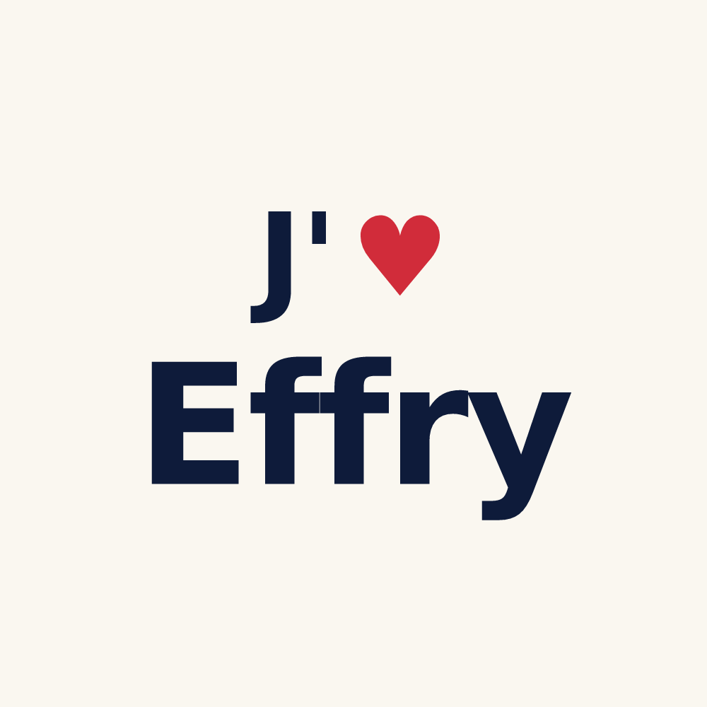 Tasse personnalisée Effry — design « J'aime Effry » imprimé sur la tasse