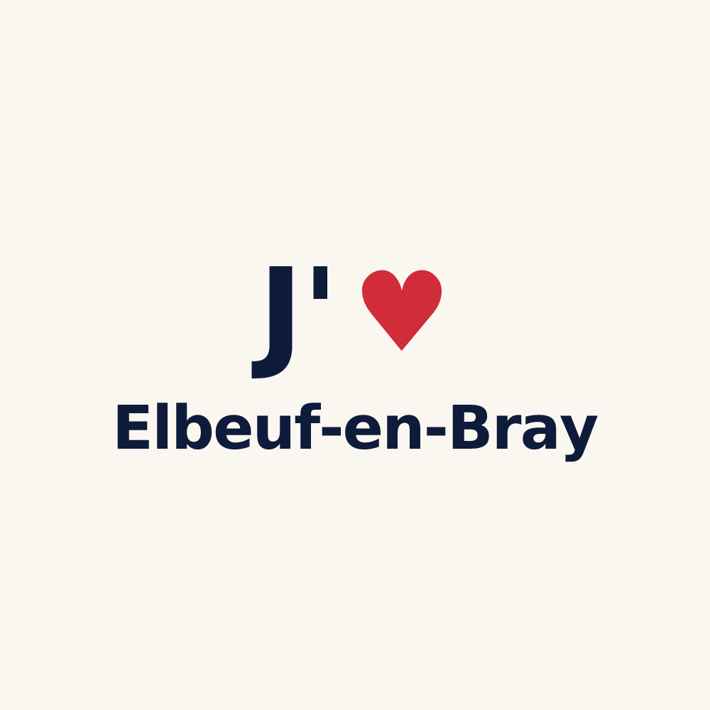 Tasse personnalisée Elbeuf-en-Bray — design « J'aime Elbeuf-en-Bray » imprimé sur la tasse