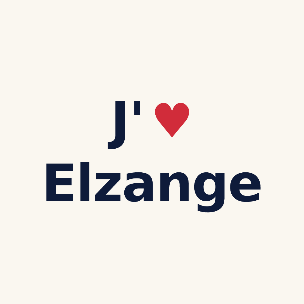 Tasse personnalisée Elzange — design « J'aime Elzange » imprimé sur la tasse