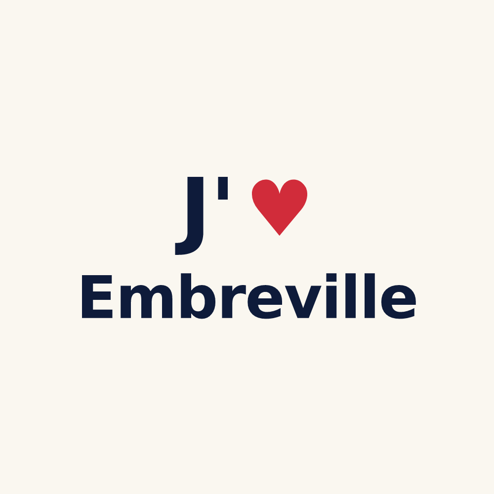 Tasse personnalisée Embreville — design « J'aime Embreville » imprimé sur la tasse