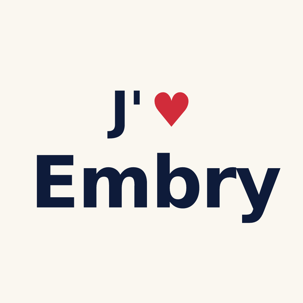 Tasse personnalisée Embry — design « J'aime Embry » imprimé sur la tasse