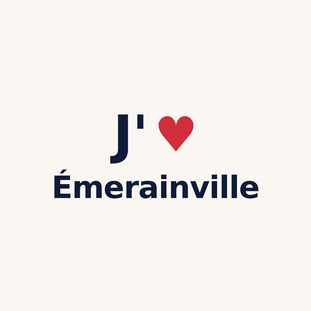 Tasse personnalisée Émerainville — design « J'aime Émerainville » imprimé sur la tasse
