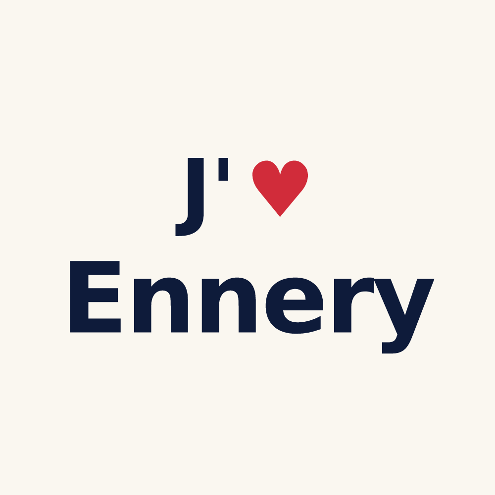 Tasse personnalisée Ennery — design « J'aime Ennery » imprimé sur la tasse