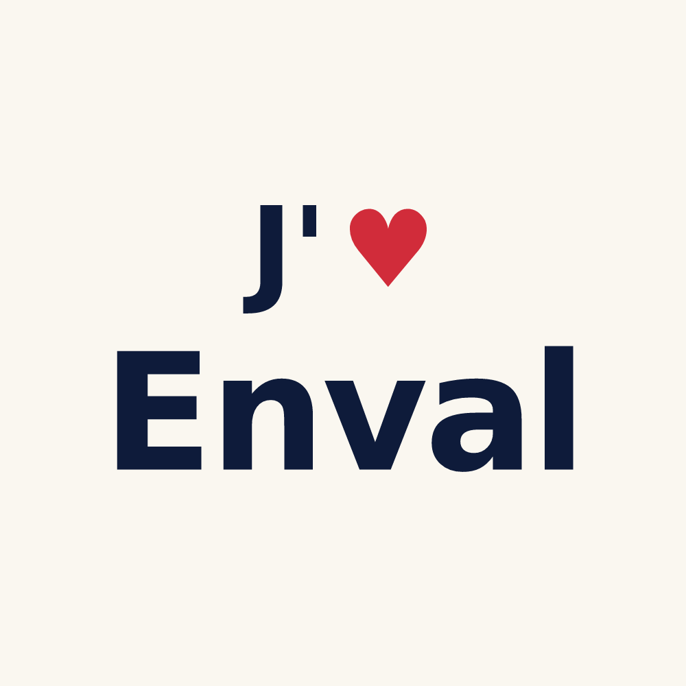 Tasse personnalisée Enval — design J'aime Enval