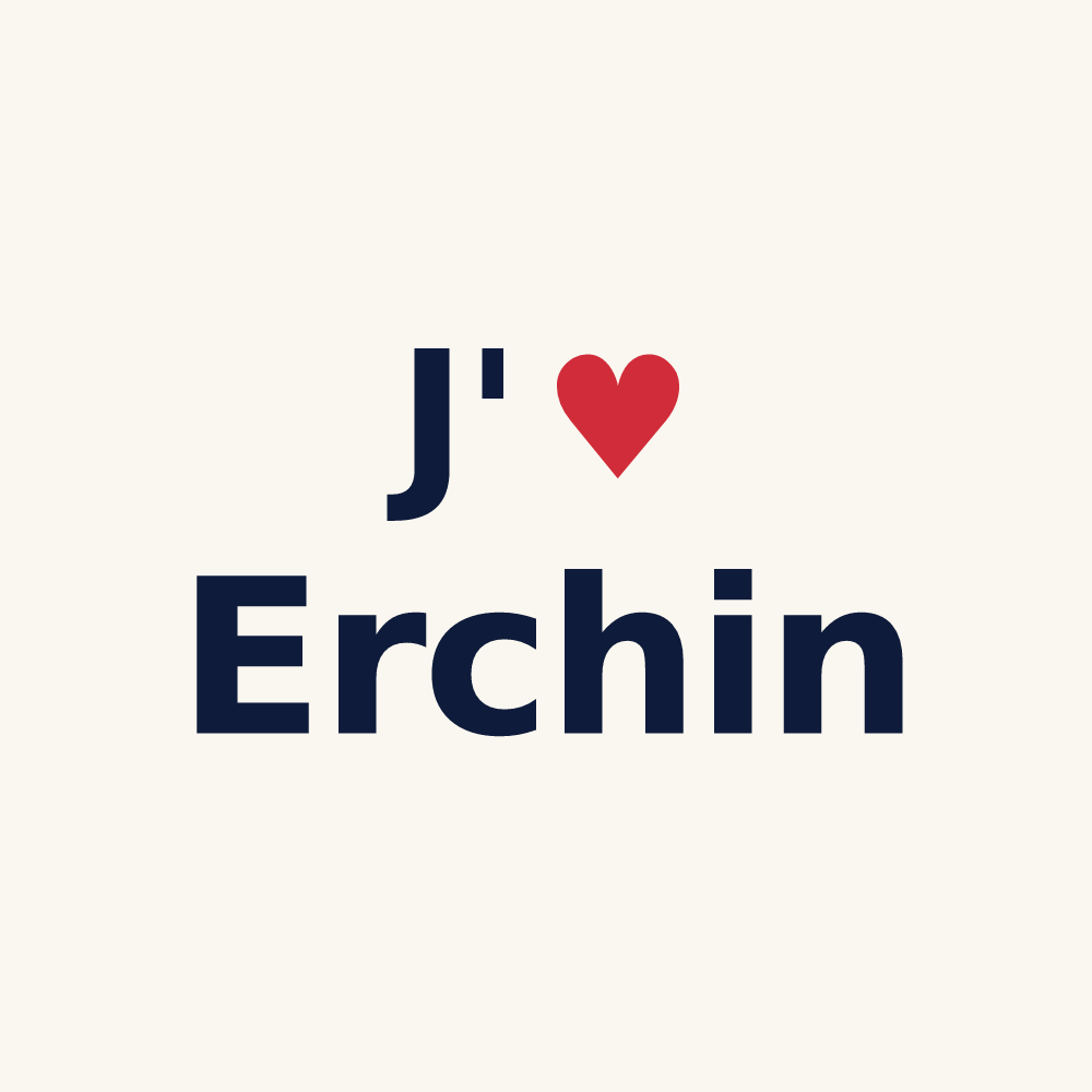 Tasse personnalisée Erchin — design « J'aime Erchin » imprimé sur la tasse