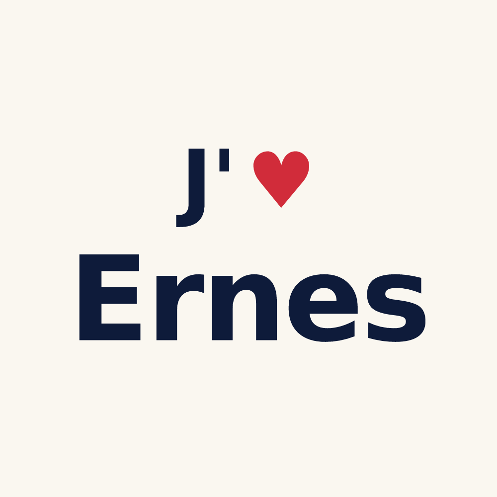 Tasse personnalisée Ernes — design J'aime Ernes