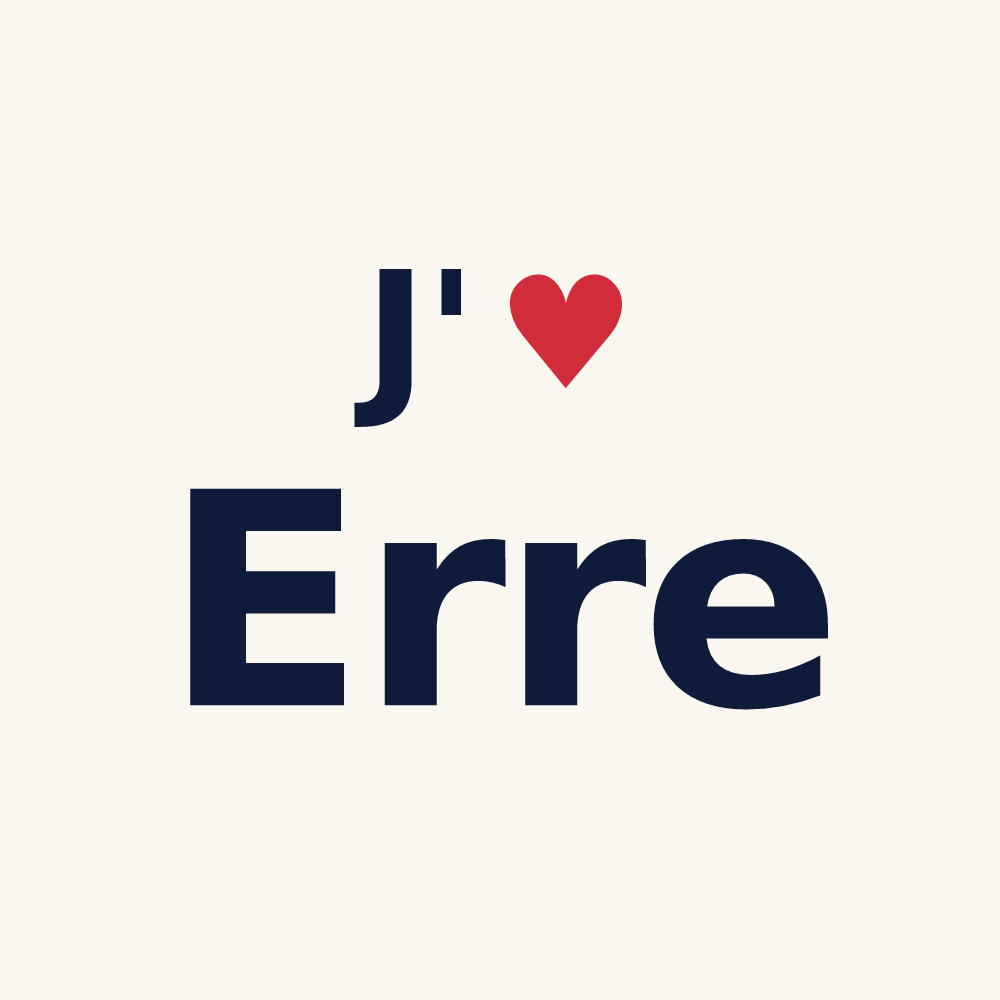 Tasse personnalisée Erre — design « J'aime Erre » imprimé sur la tasse