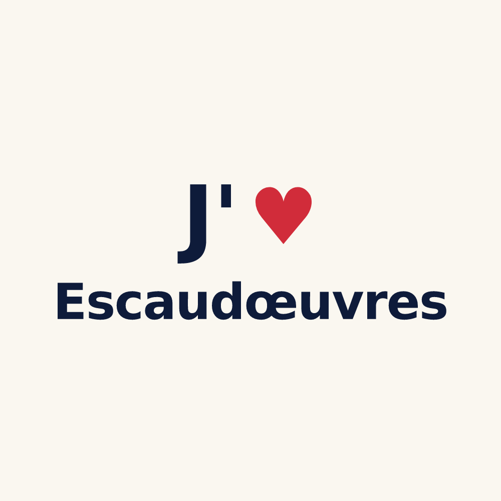 Tasse personnalisée Escaudœuvres — design « J'aime Escaudœuvres » imprimé sur la tasse