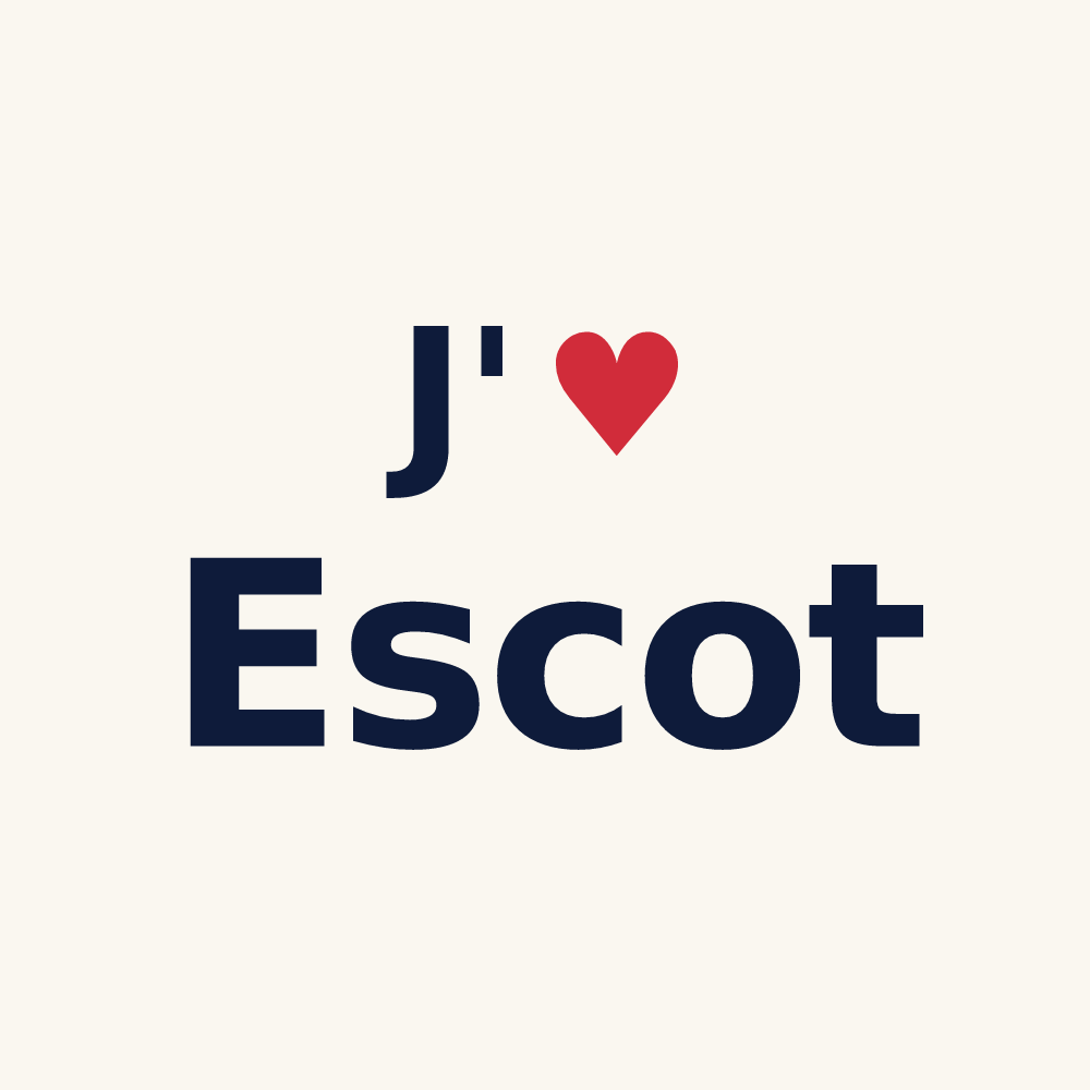 Tasse personnalisée Escot — design J'aime Escot