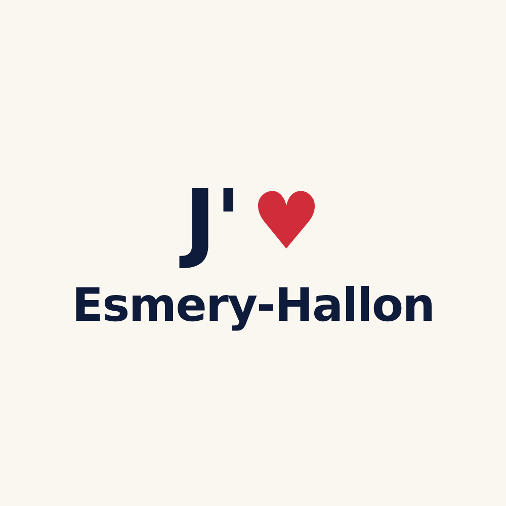 Tasse personnalisée Esmery-Hallon — design J'aime Esmery-Hallon