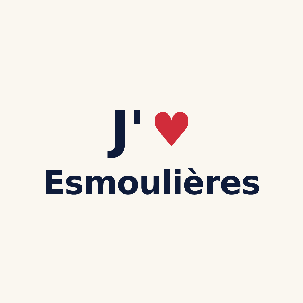 Tasse personnalisée Esmoulières — design « J'aime Esmoulières » imprimé sur la tasse
