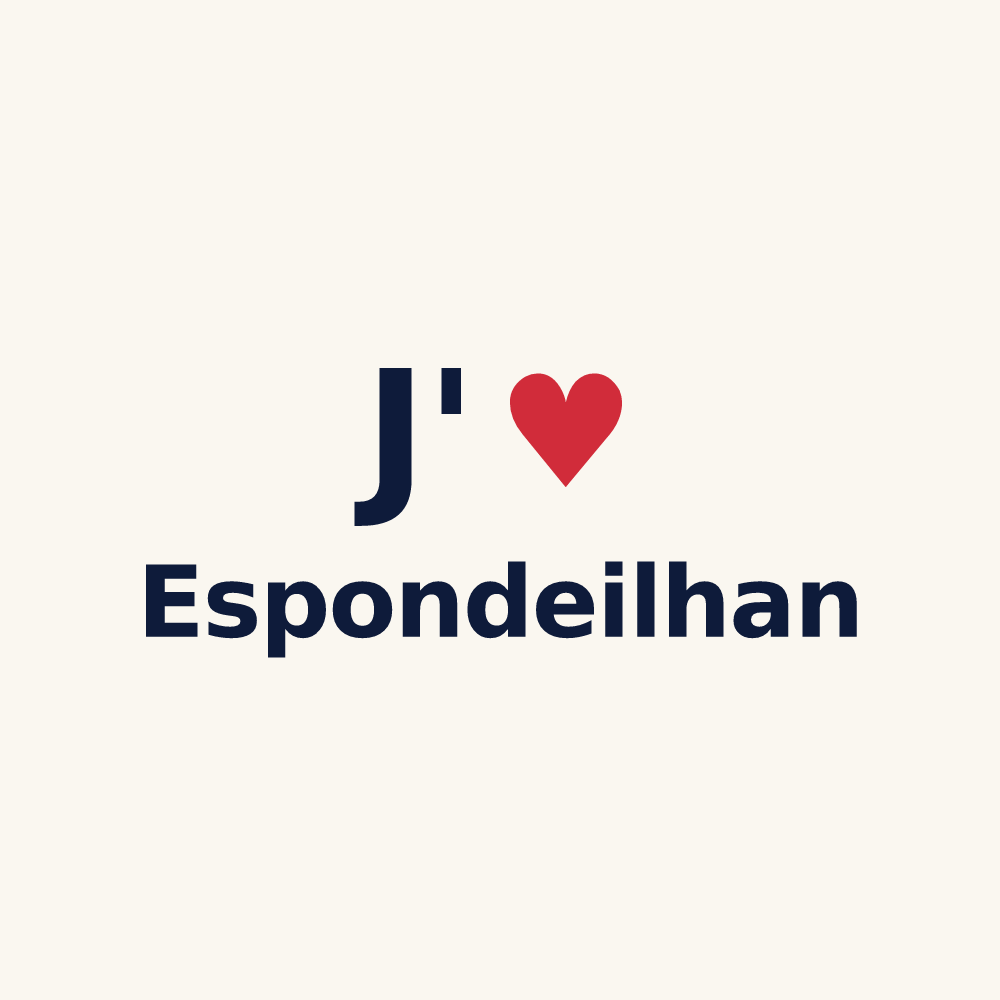 Tasse personnalisée Espondeilhan — design « J'aime Espondeilhan » imprimé sur la tasse