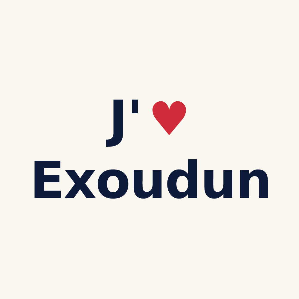 Tasse personnalisée Exoudun — design J'aime Exoudun