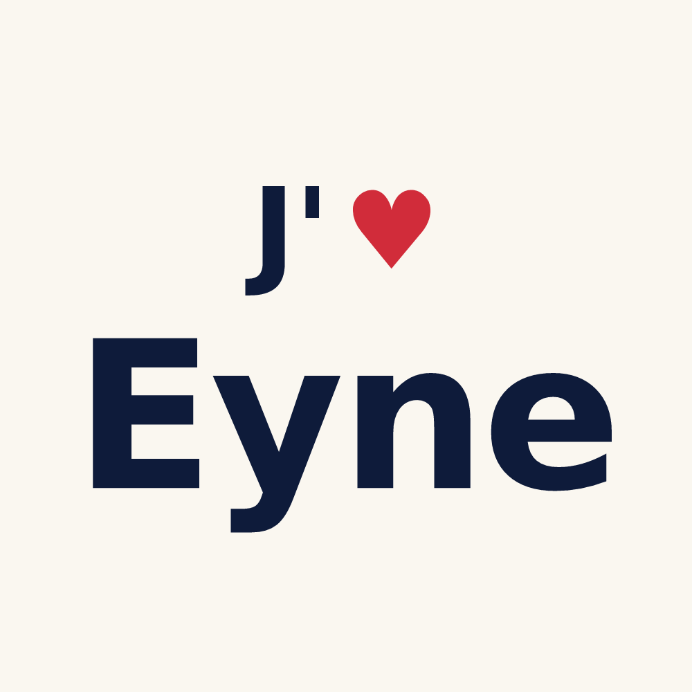 Tasse personnalisée Eyne — design « J'aime Eyne » imprimé sur la tasse