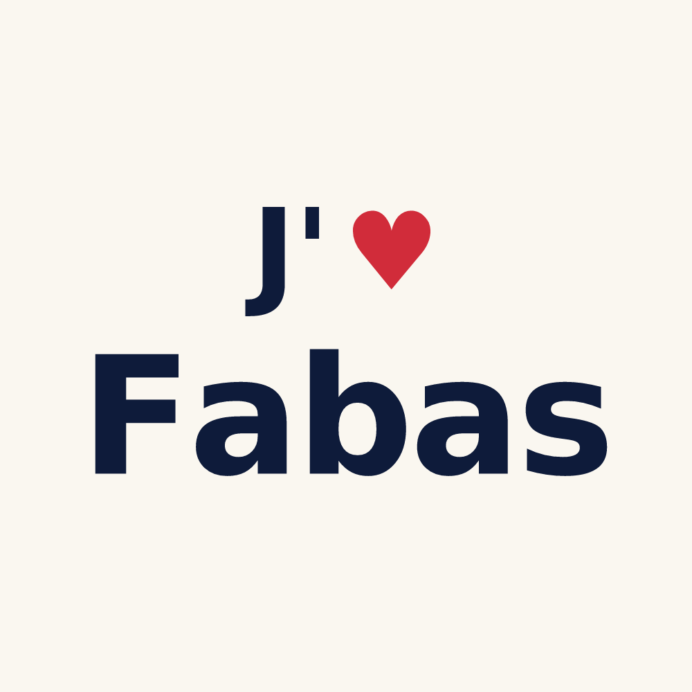 Tasse personnalisée Fabas — design J'aime Fabas
