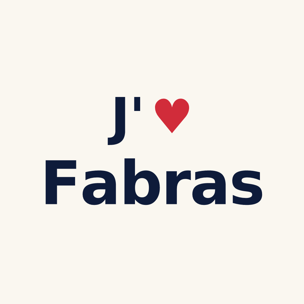 Tasse personnalisée Fabras — design J'aime Fabras