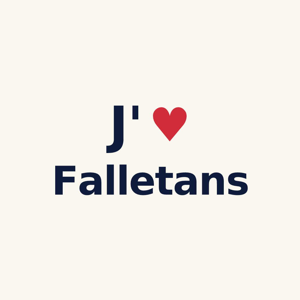 Tasse personnalisée Falletans — design J'aime Falletans