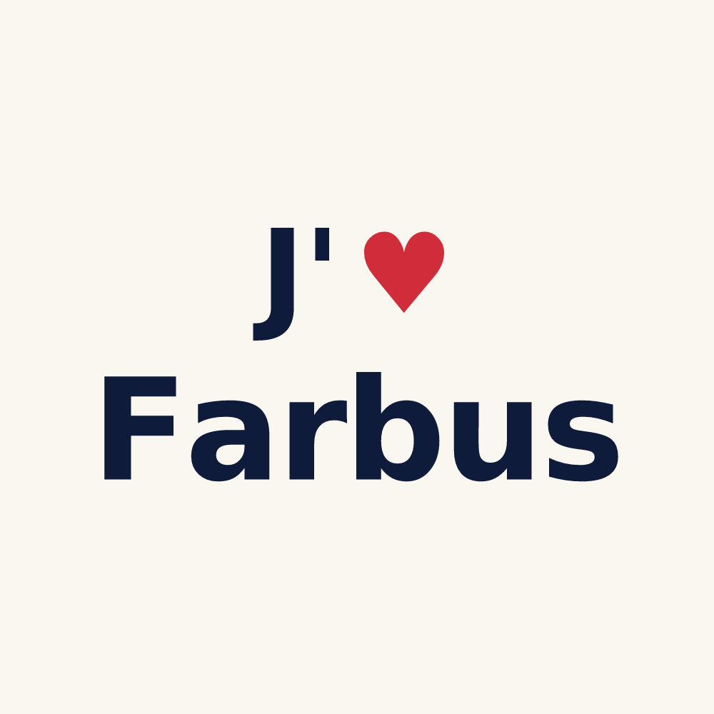 Tasse personnalisée Farbus — design J'aime Farbus